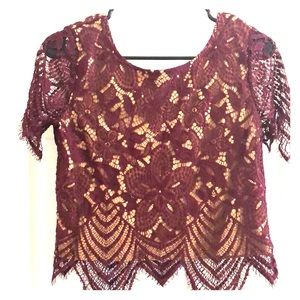 Express lace short sleeve top